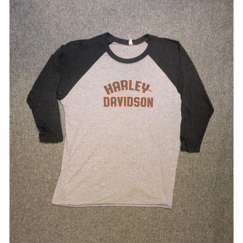 Harley Davidson Portland Oregon T Shirt Mens XL Gray Double Sided Biker Tee